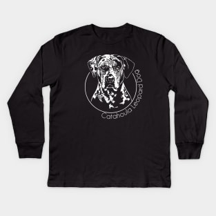 Catahoula Leopard Dog Portrait Kids Long Sleeve T-Shirt